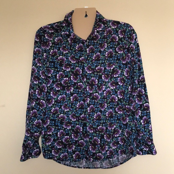 Zara Tops | Beautiful Floral Print Dress Shirt Sz L | Poshmark